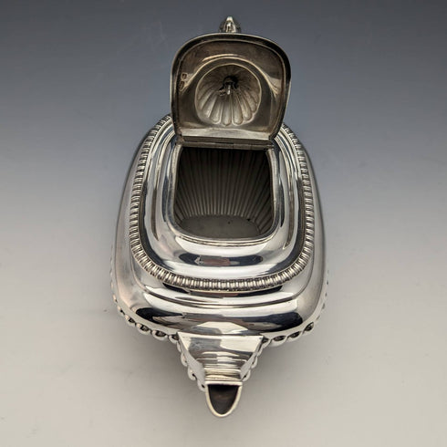 1897年 英国アンティーク 純銀製 バチェラーティーポット 373g James Dixon